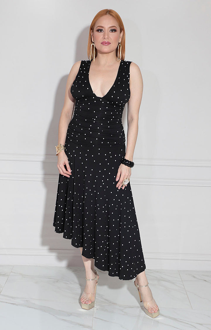 Vestido negro polka-dots