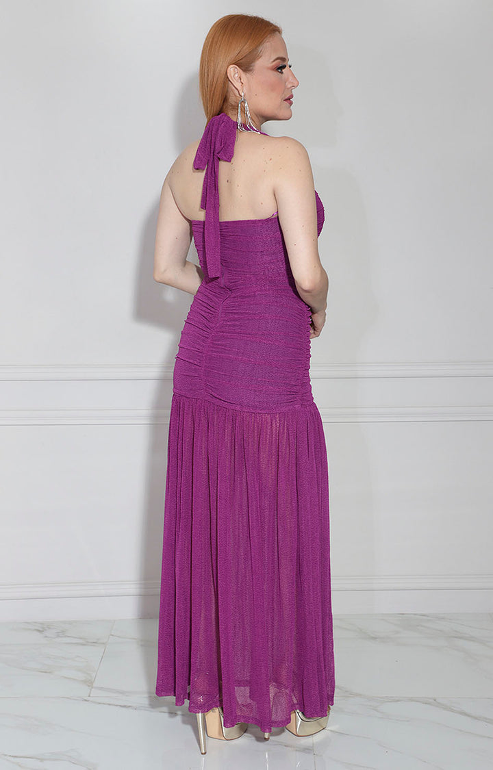 Vestido morado brilloso