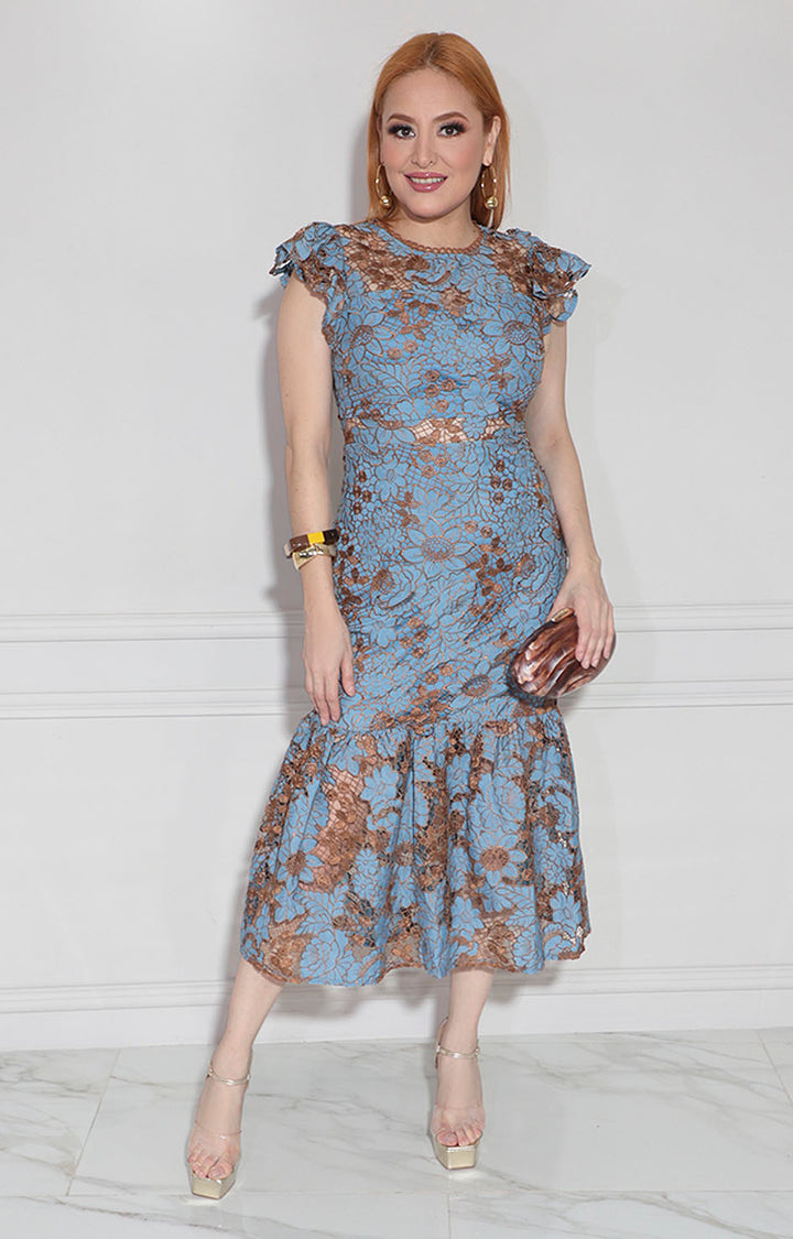 Vestido azul de guipiur