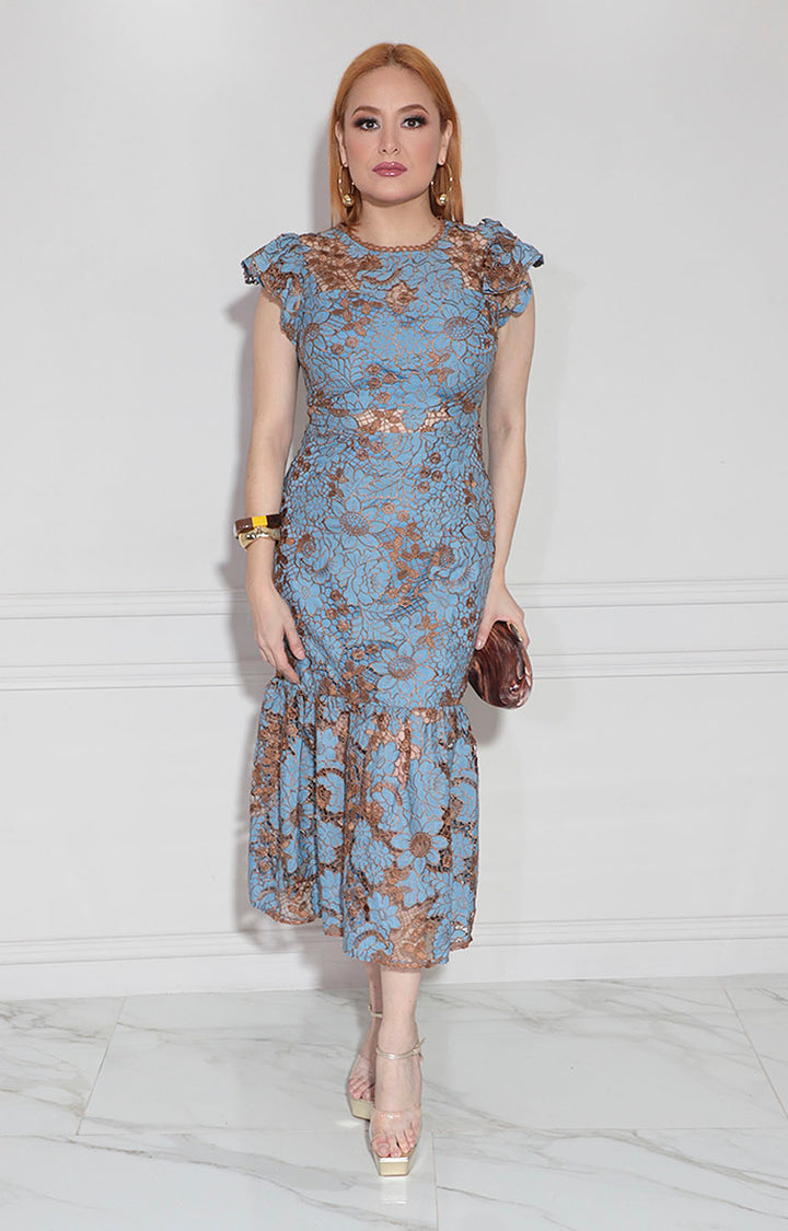 Vestido azul de guipiur