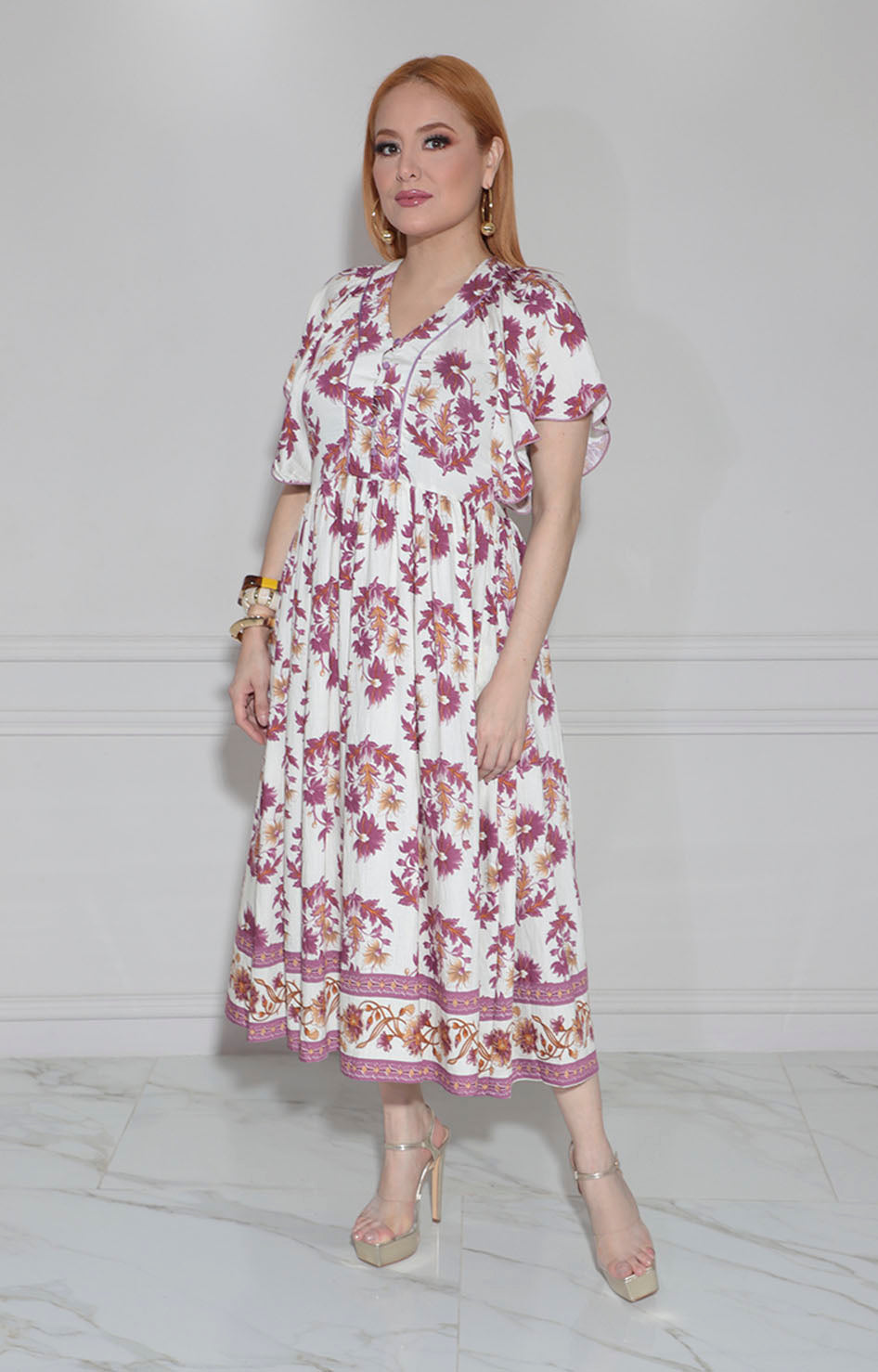 Vestido blanco con flores