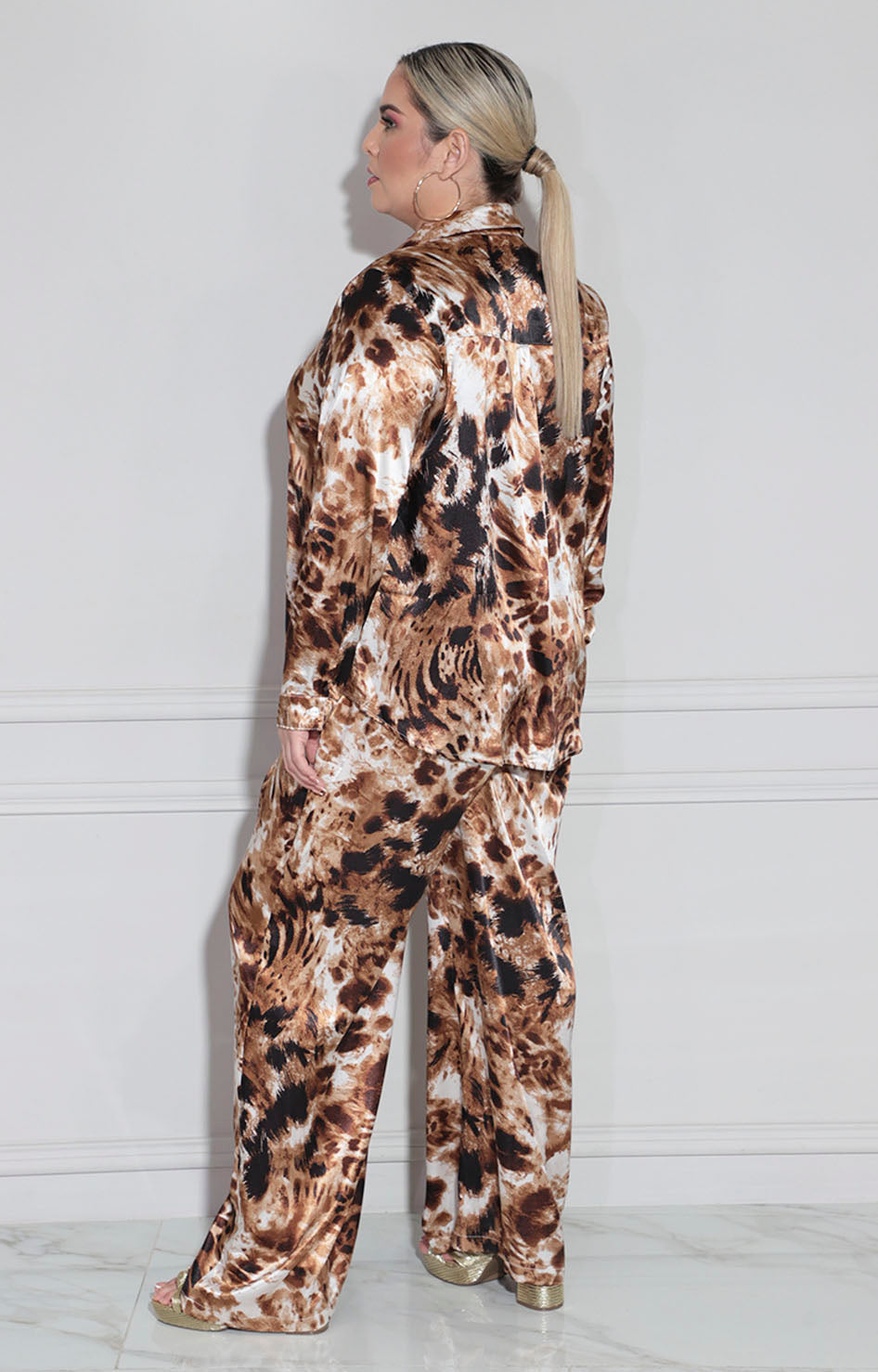 Conjunto beige print