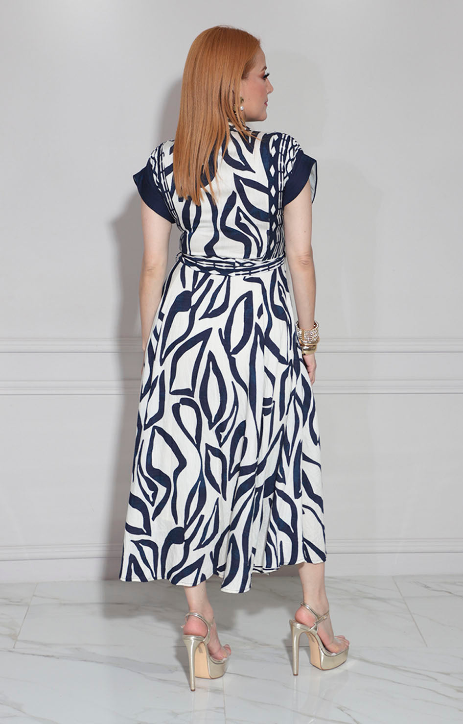 Vestido azul estampado