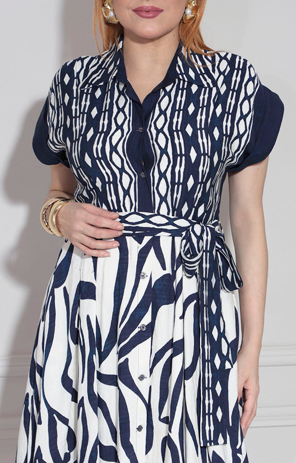 Vestido azul estampado