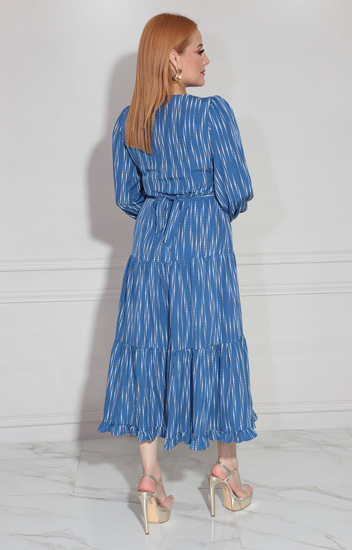 Vestido azul estampado