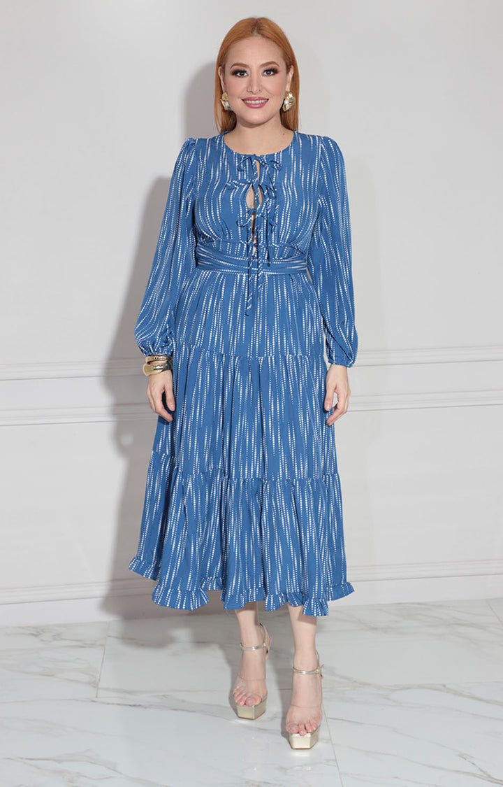 Vestido azul estampado