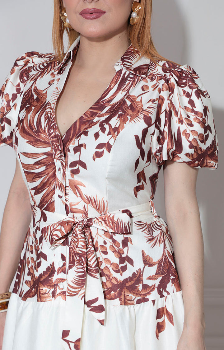 Vestido blanco con flores - VESTIDO Boutiquemirel 