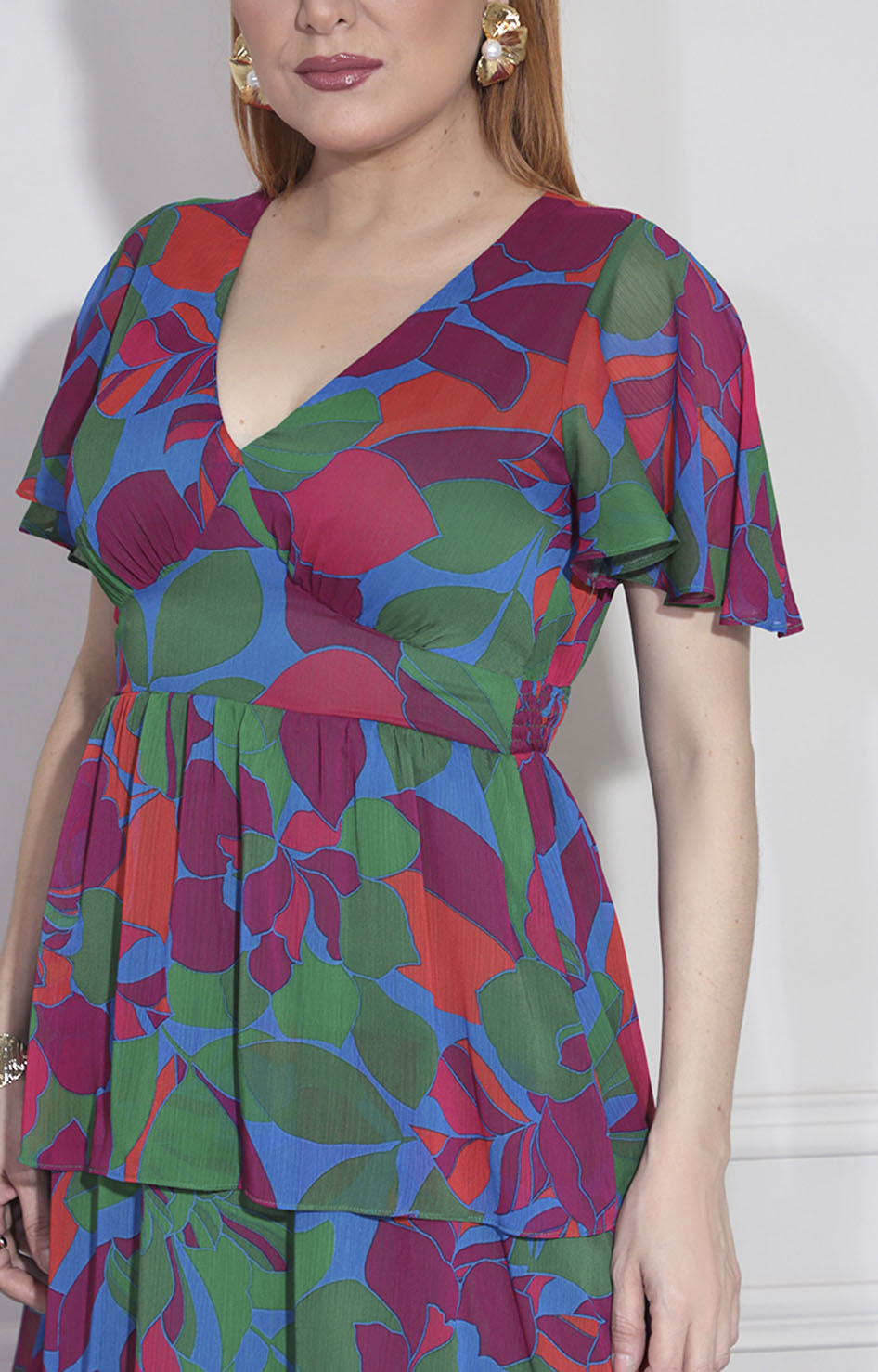 Vestido verde floral