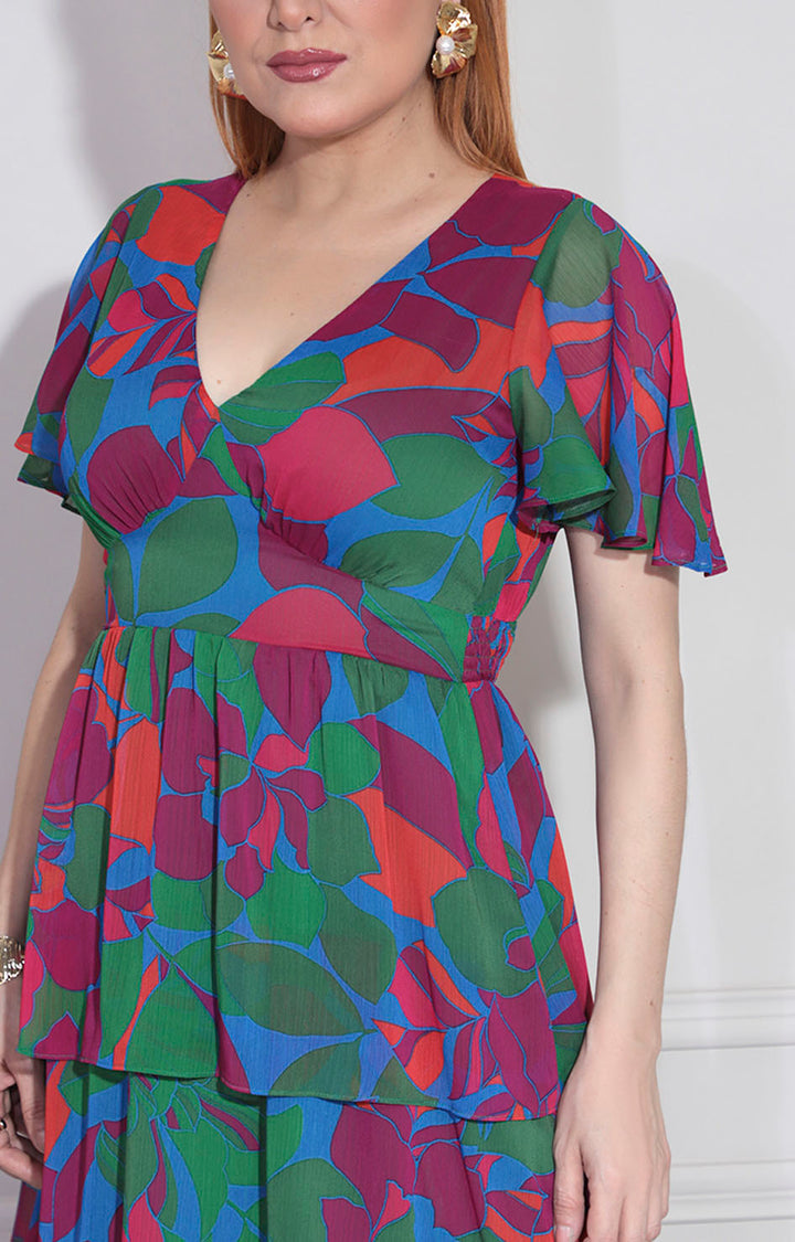 Vestido verde floral