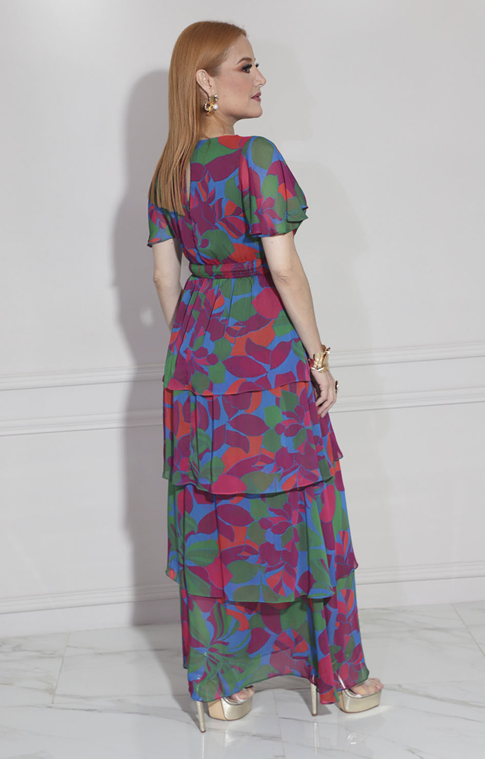 Vestido verde floral