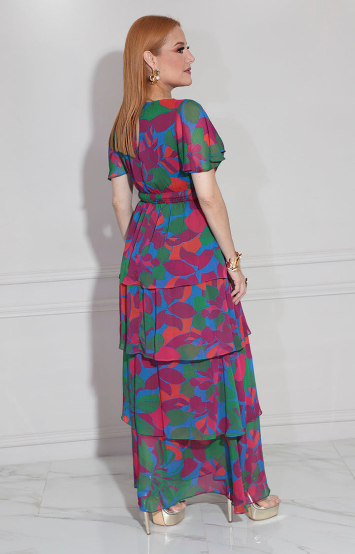 Vestido verde floral