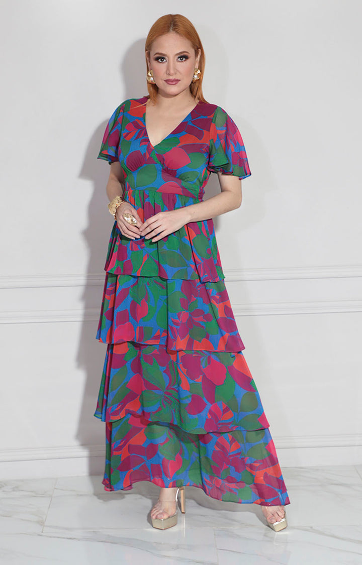 Vestido verde floral