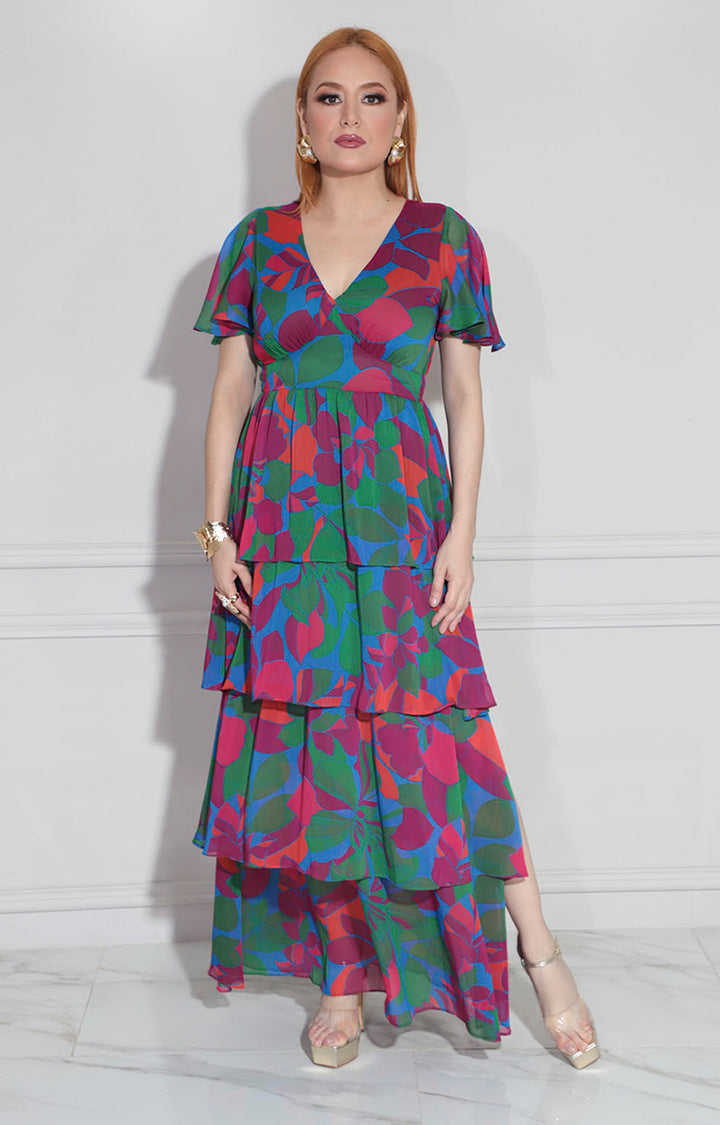 Vestido verde floral