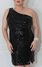 Vestido negro asimétrico - VESTIDO XL Boutiquemirel 