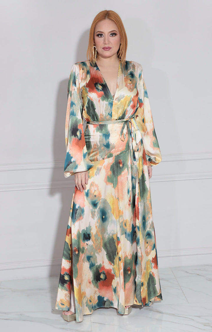 Vestido estampado largo