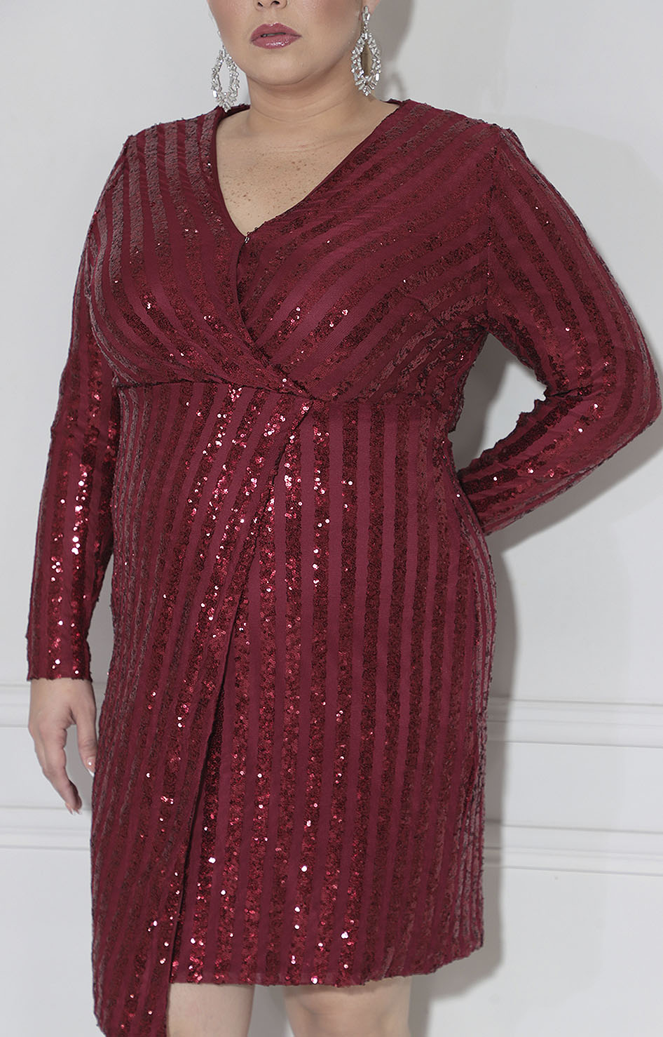 Vestido vino con lentejuela - VESTIDO XL Boutiquemirel 