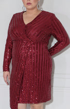 Vestido vino con lentejuela - VESTIDO XL Boutiquemirel 