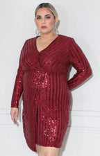 Vestido vino con lentejuela - VESTIDO XL Boutiquemirel 