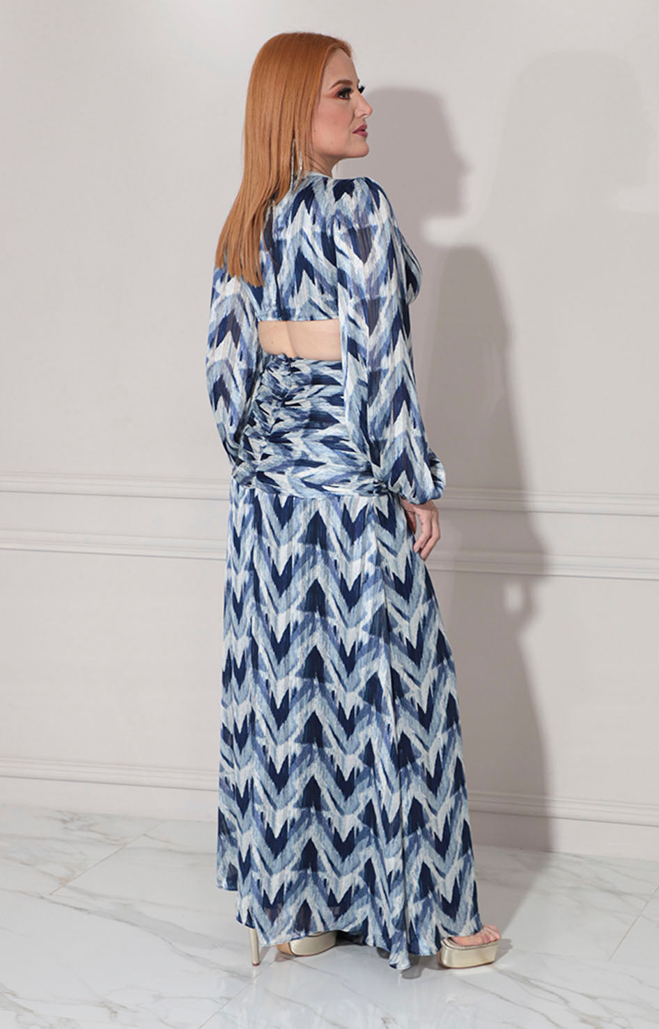 Vestido azul estampado