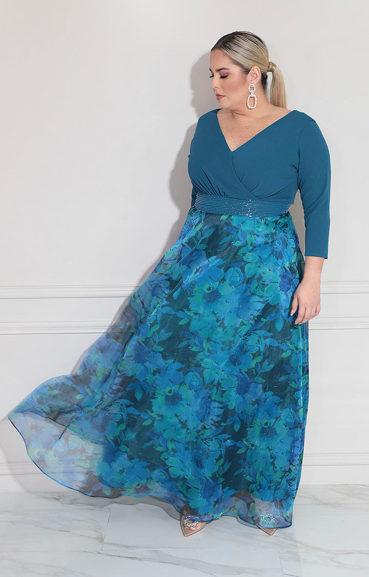 Vestido azul de gala