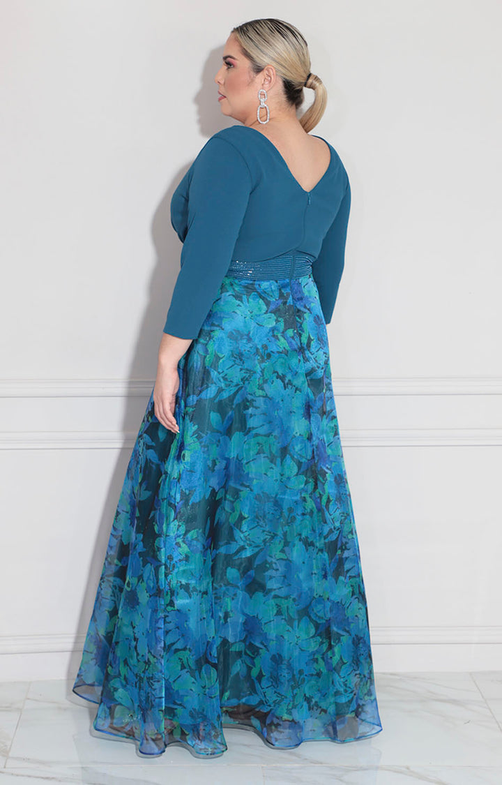 Vestido azul de gala