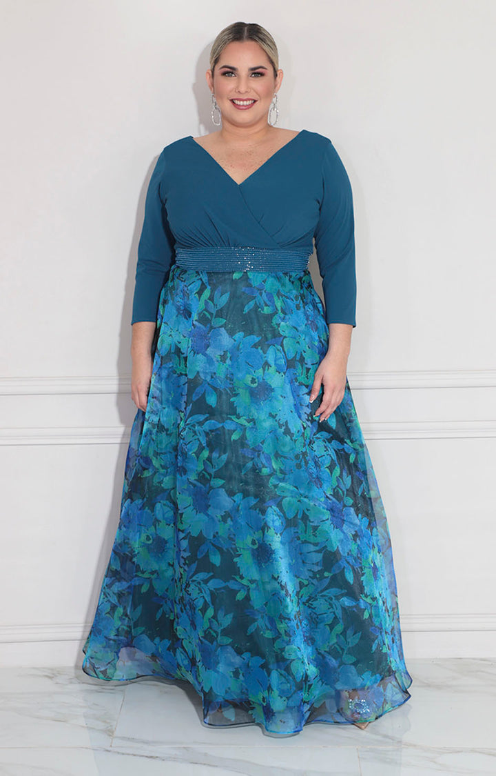 Vestido azul de gala