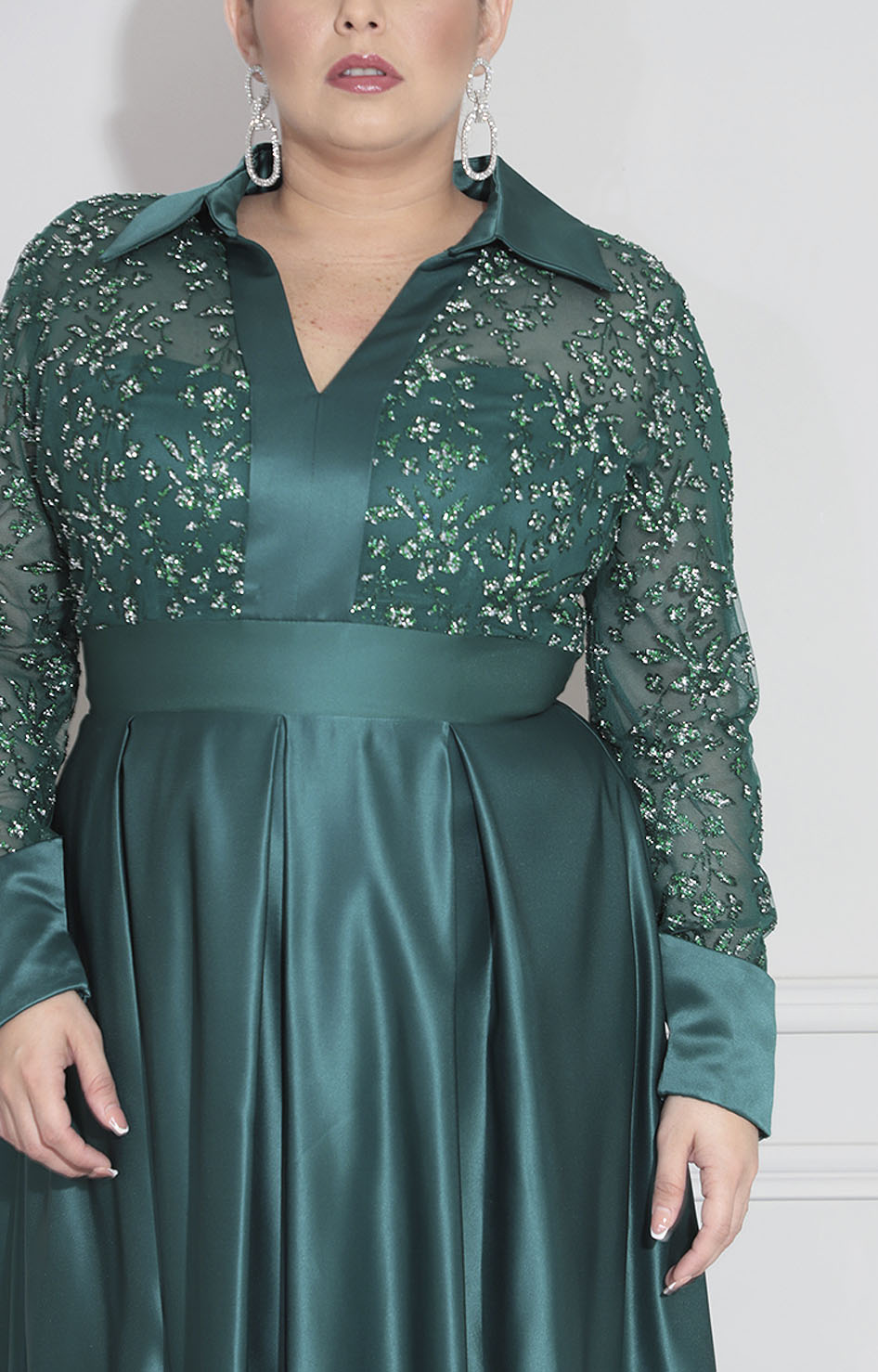 Vestido de gala verde
