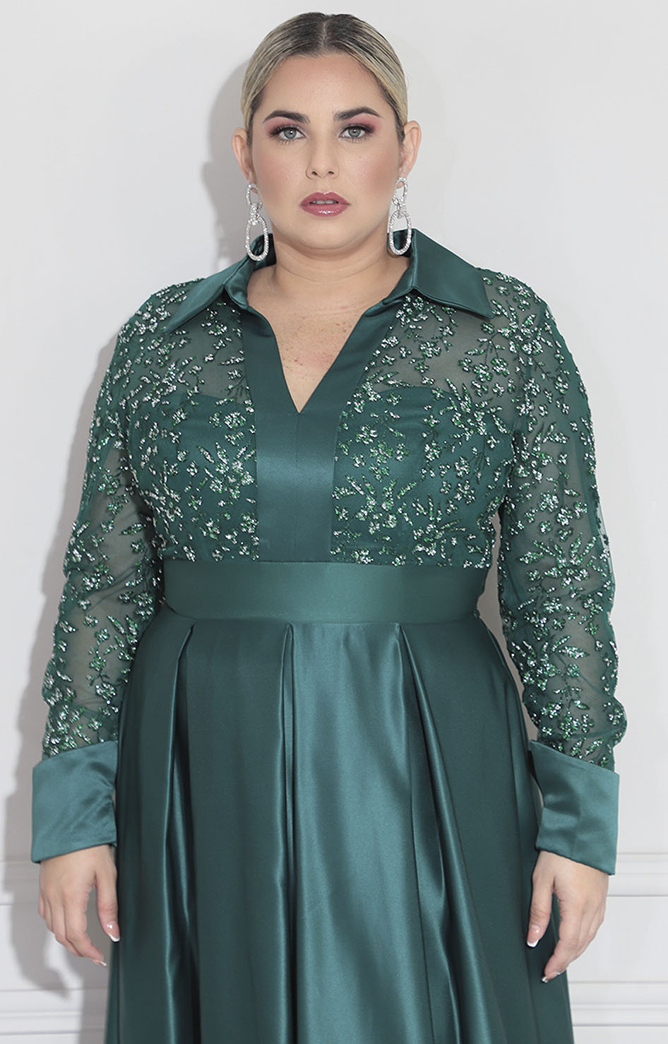 Vestido de gala verde