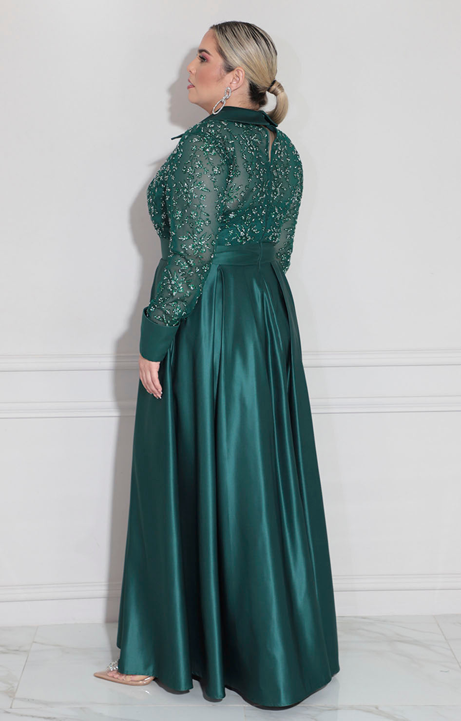 Vestido de gala verde