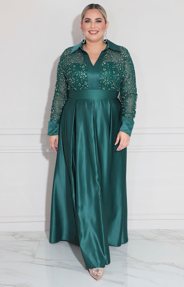 Vestido de gala verde