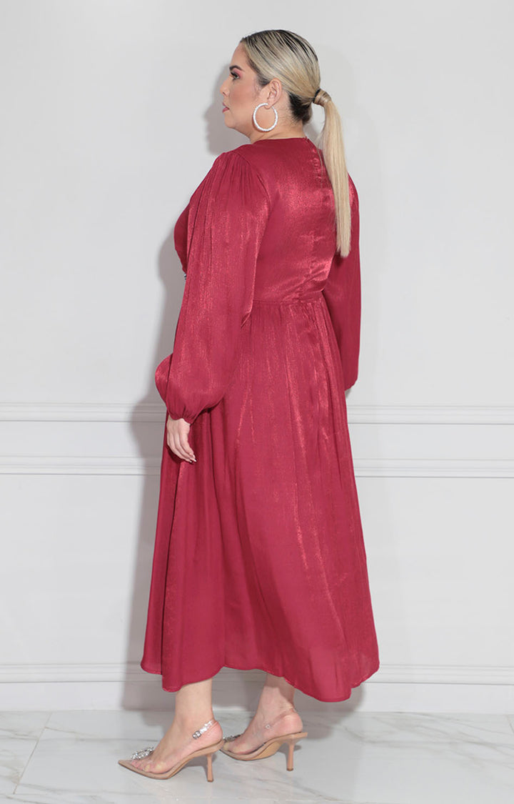 Vestido vino con moños