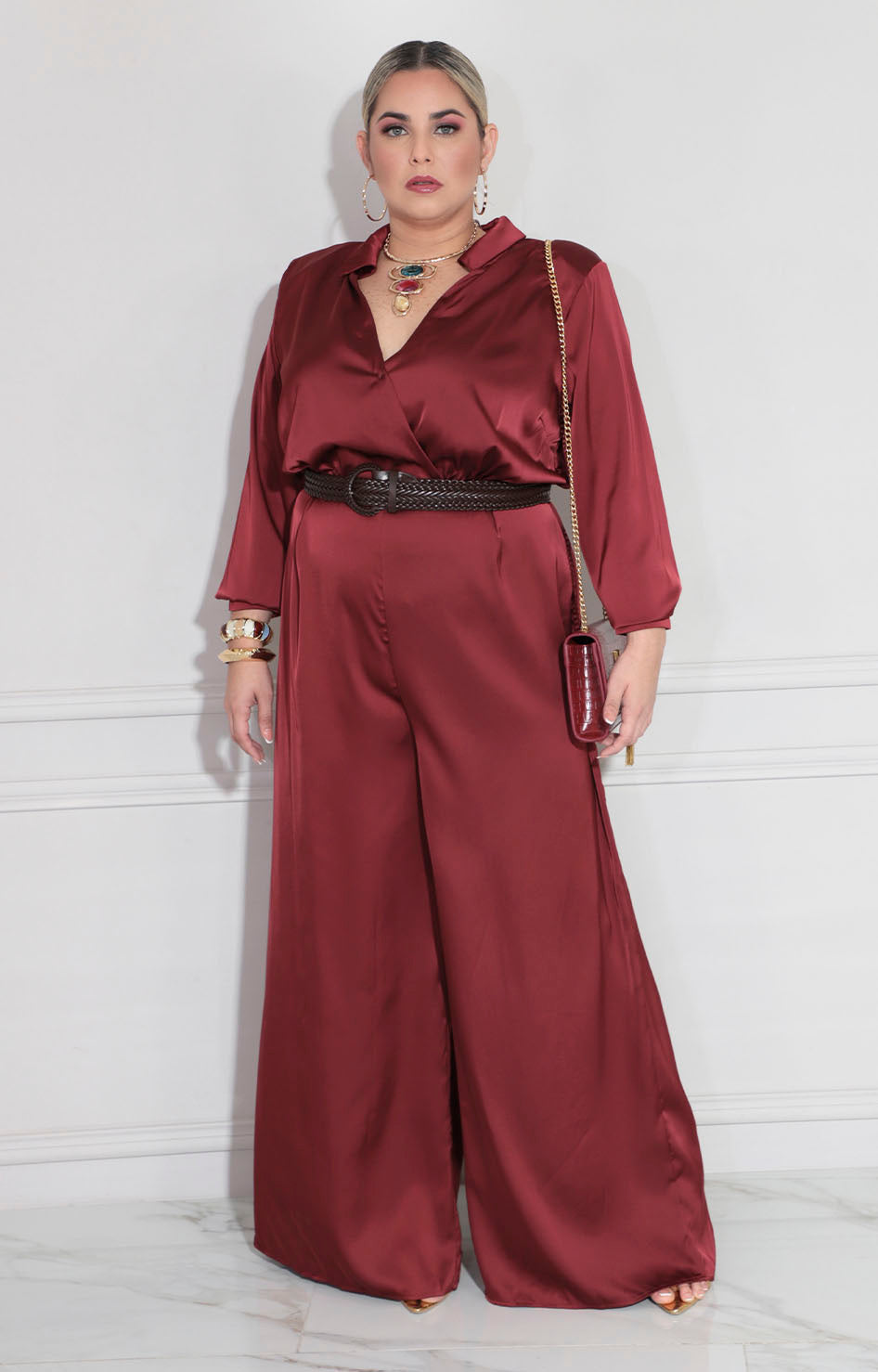 Palazzo vino con cinturón - PALAZZO XL Boutiquemirel 