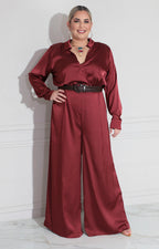 Palazzo vino con cinturón - PALAZZO XL Boutiquemirel 