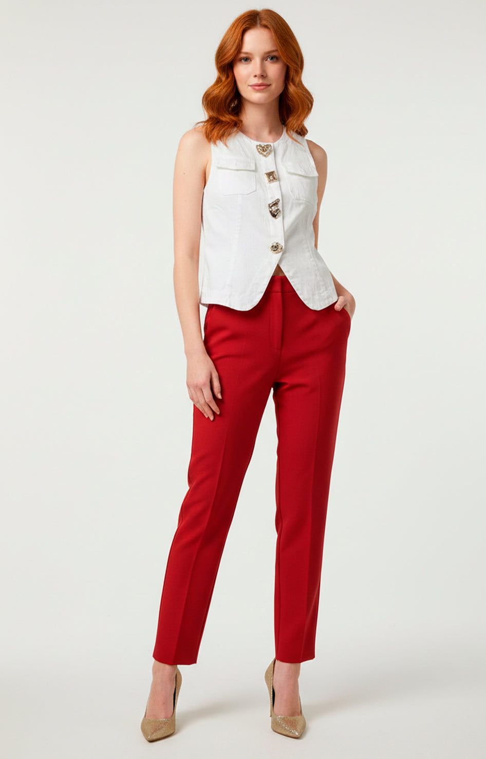 Blusa blanca tipo chaleco - BLUSA Boutiquemirel 
