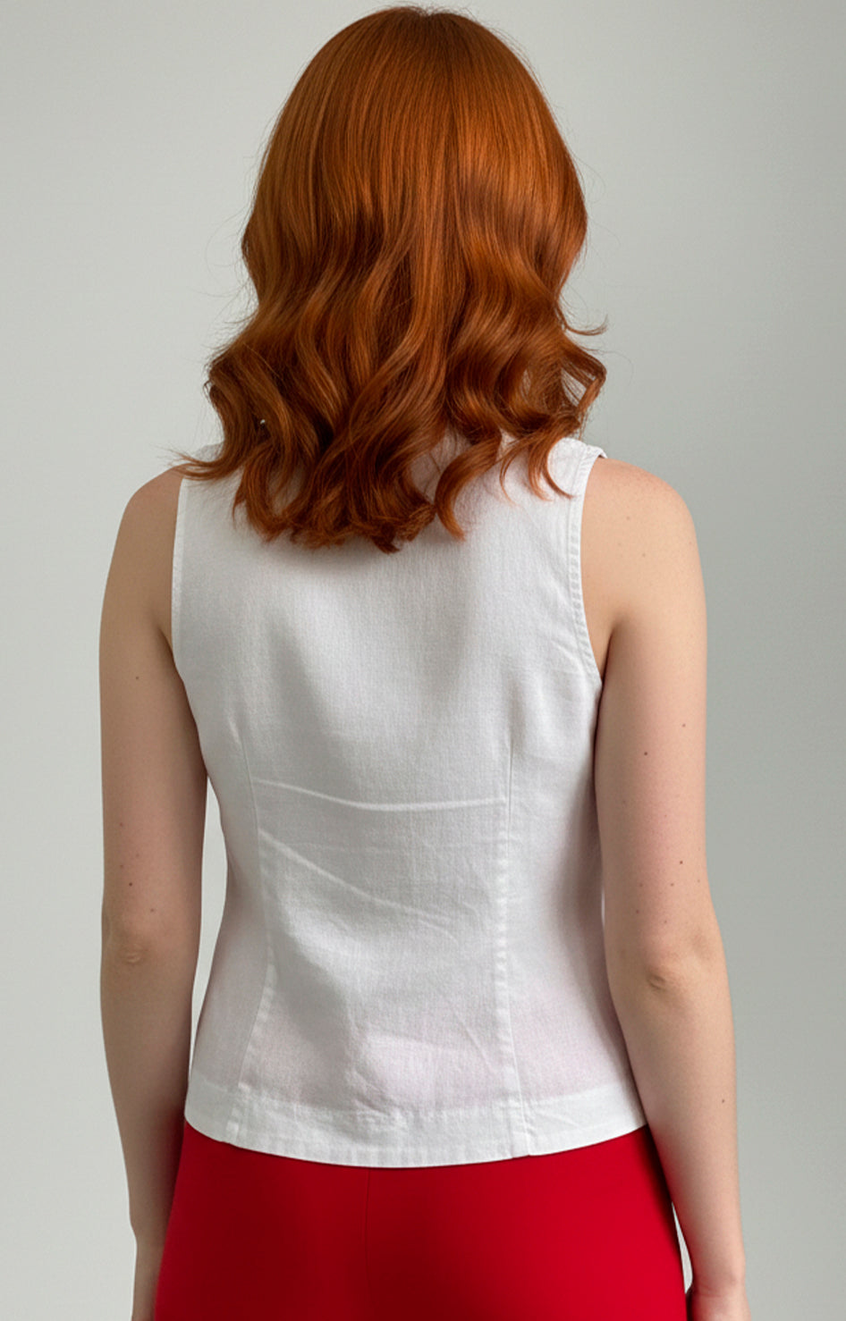 Blusa blanca tipo chaleco - BLUSA Boutiquemirel 