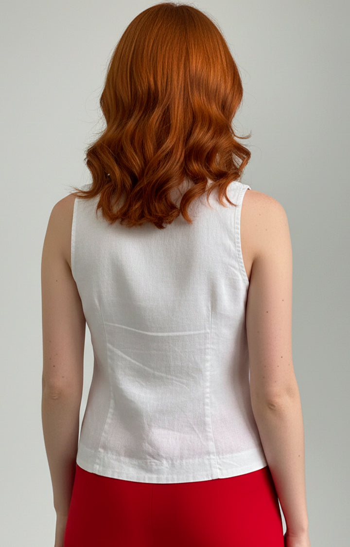Blusa blanca tipo chaleco - BLUSA Boutiquemirel 