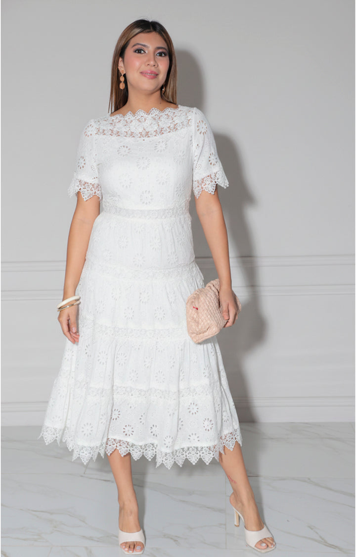 Vestido blanco encaje - VESTIDO Boutiquemirel 