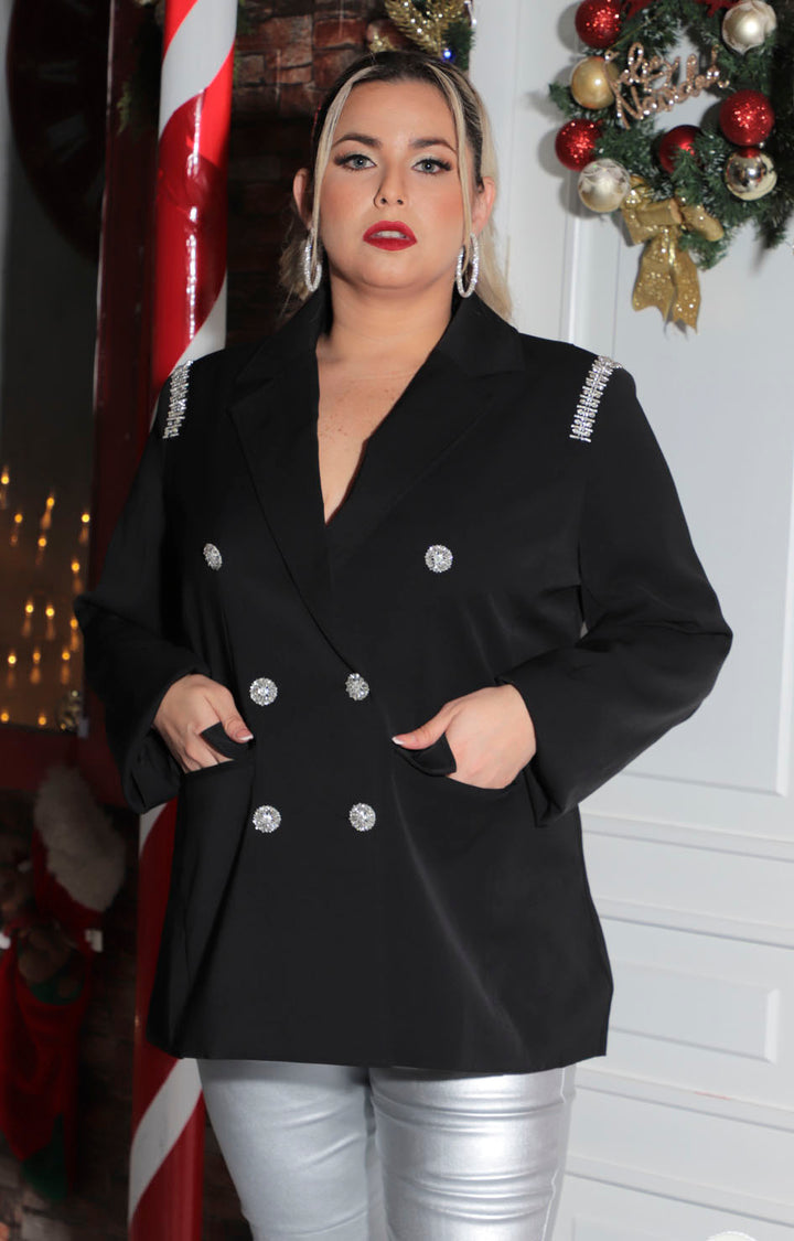 Saco negro con botones