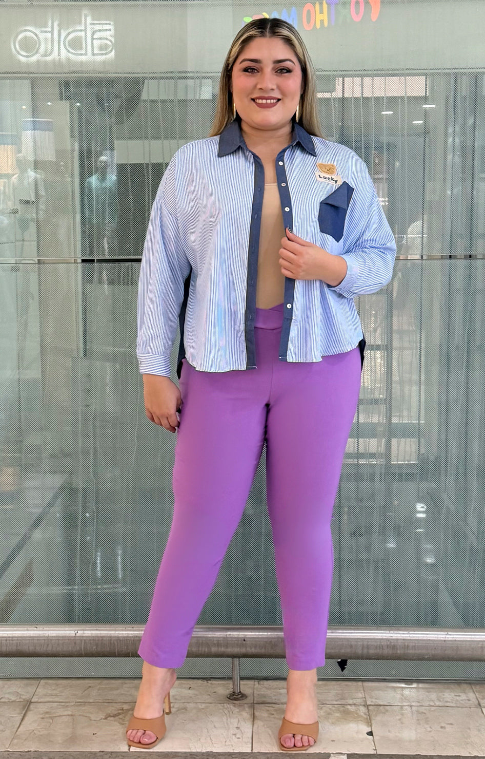Pantalón strechts corte V - PANTALON CURVY Boutiquemirel 