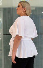 Blusa tipo peplum con lazo - BLUSAS CURVY Boutiquemirel 