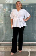 Blusa tipo peplum con lazo - BLUSAS CURVY Boutiquemirel 