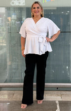 Blusa tipo peplum con lazo - BLUSAS CURVY Boutiquemirel 
