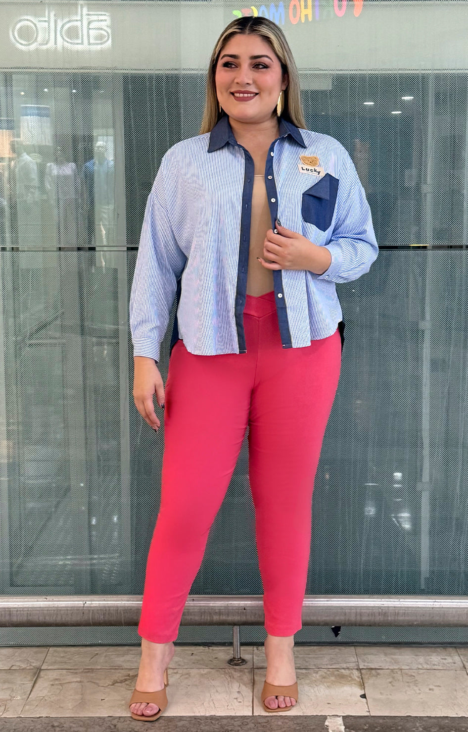 Pantalón strechts corte V - PANTALON CURVY Boutiquemirel 