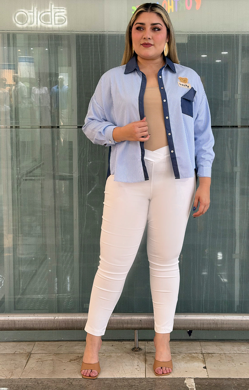 Pantalón strechts corte V - PANTALON CURVY Boutiquemirel 