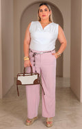 Pantalón rosa con lazo