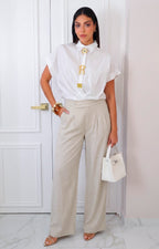 Pantalón recto con bolsas
