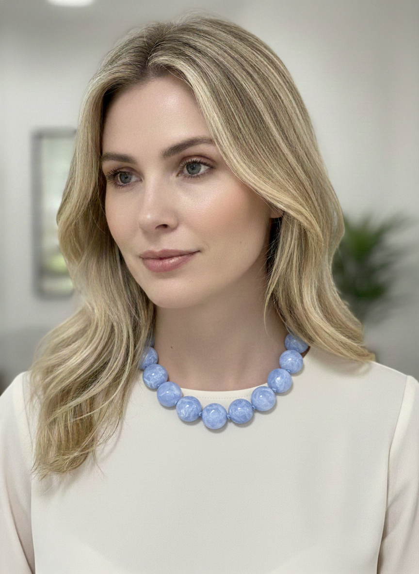 Collar de perlas azul - COLLARES Boutiquemirel 