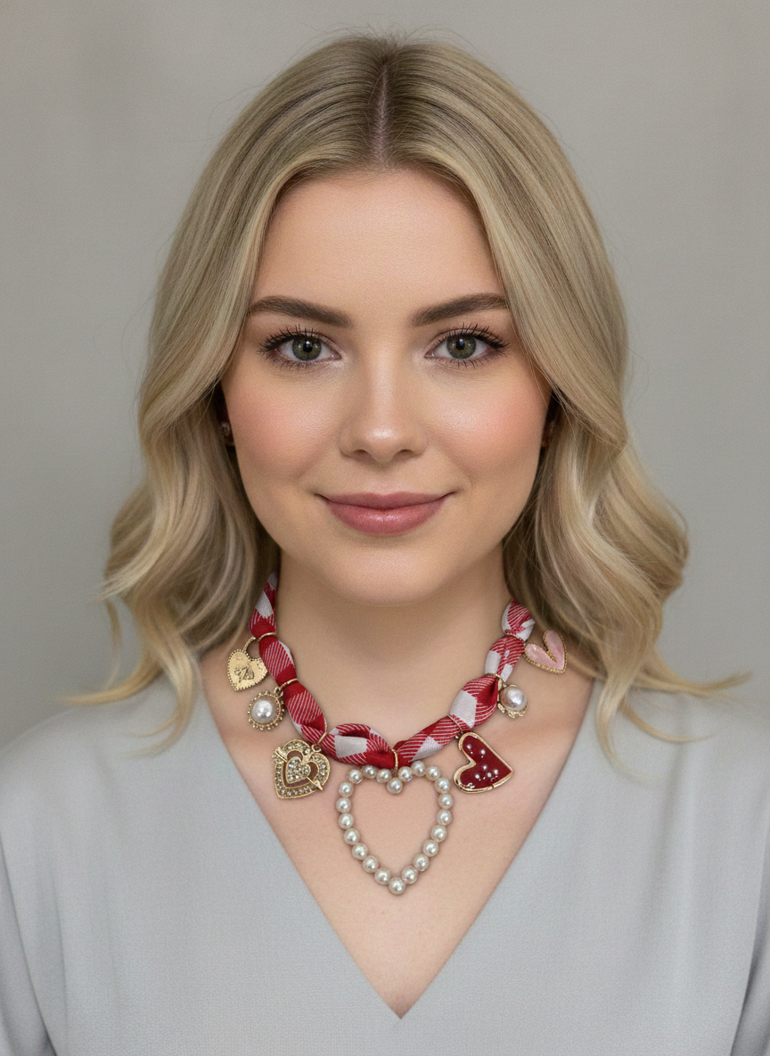 Collar rojo de corazones - COLLAR Boutiquemirel 