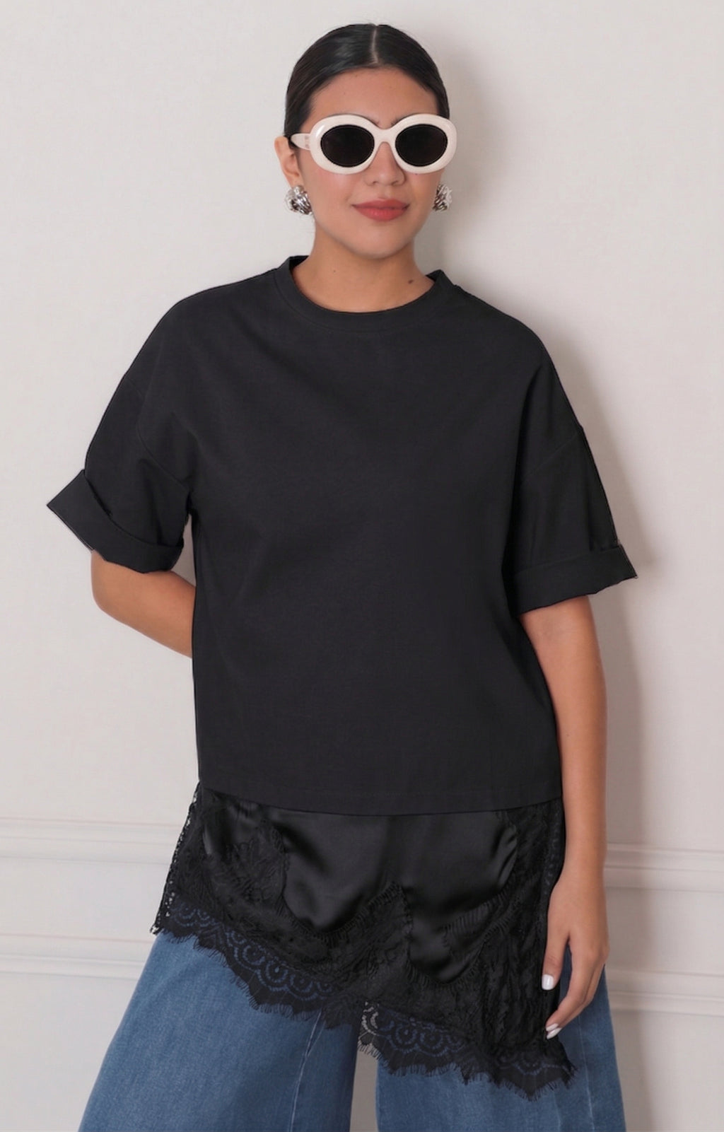 Blusa con encaje - BLUSAS REGULAR Boutiquemirel 