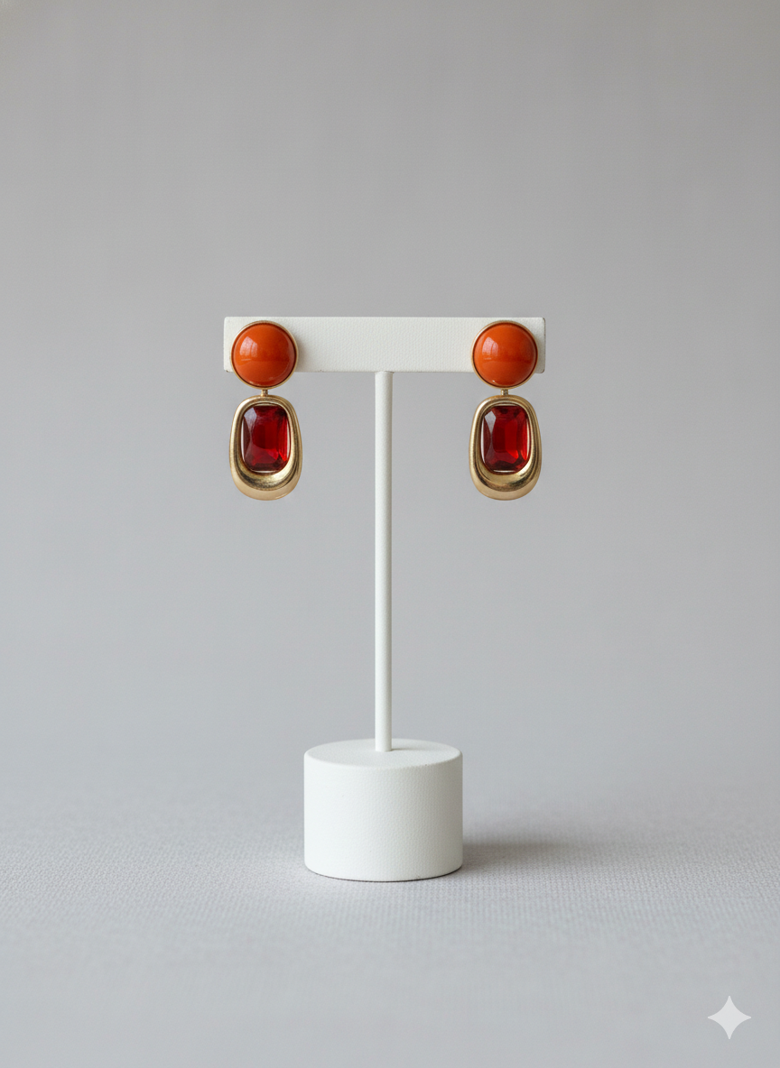 Aretes rojos largos - ARETE Boutiquemirel 